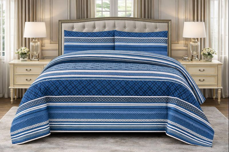 3-Piece Ultrasonic Printed Bedspread Set β Premium Quality