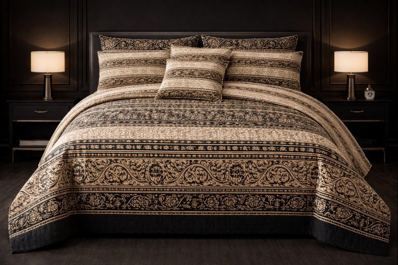 7-Piece Ultrasonic Printed Bedspread Set β Premium Quality