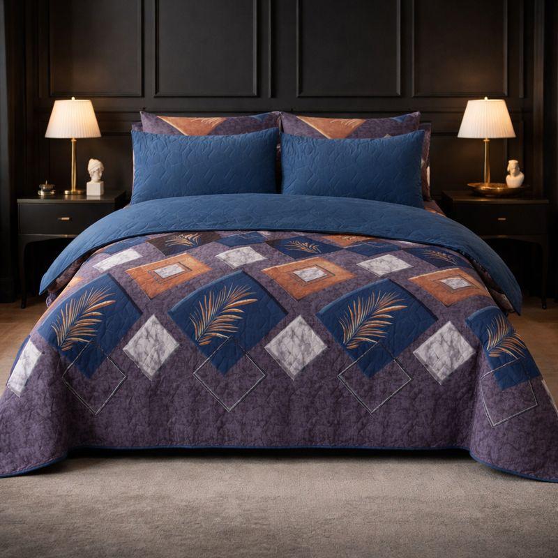 6-Piece Ultrasonic Printed Bedspread Set β Premium Quality