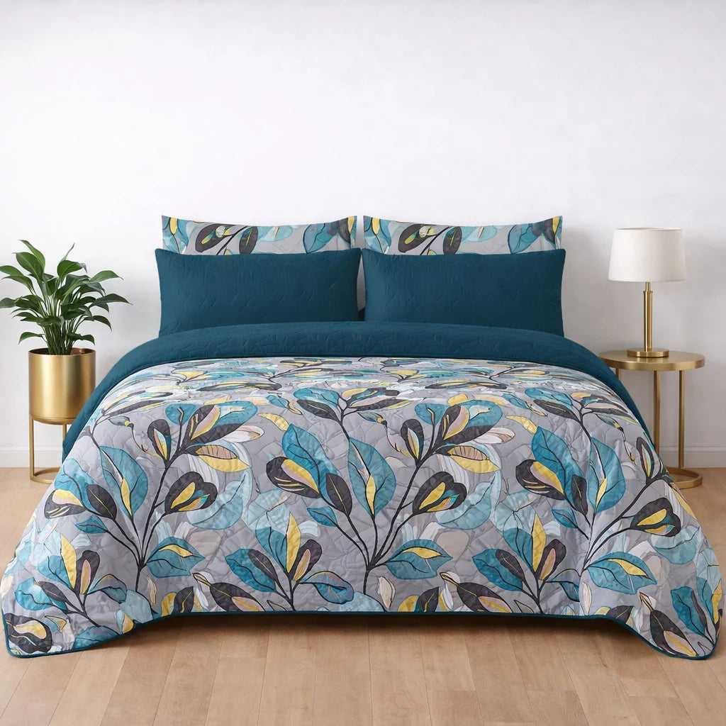6-Piece Ultrasonic Printed Bedspread Set β Premium Quality