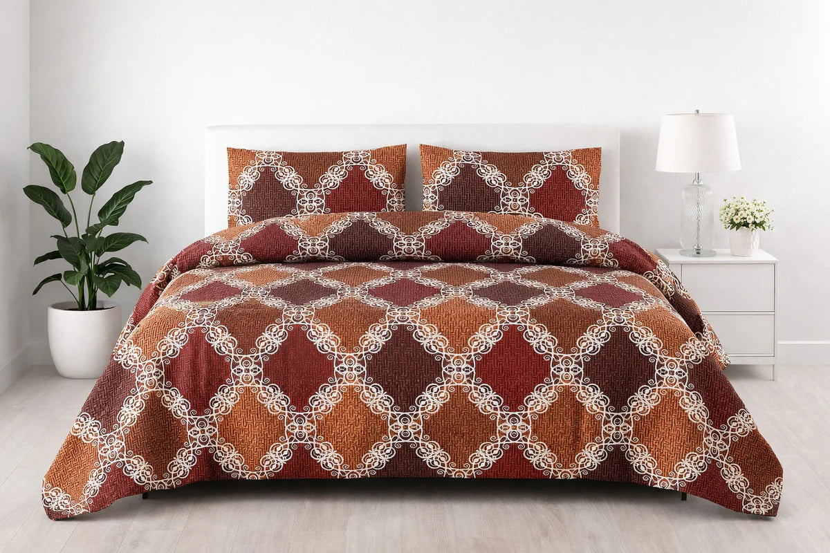 3-Piece Ultrasonic Printed Bedspread Set β Premium Quality