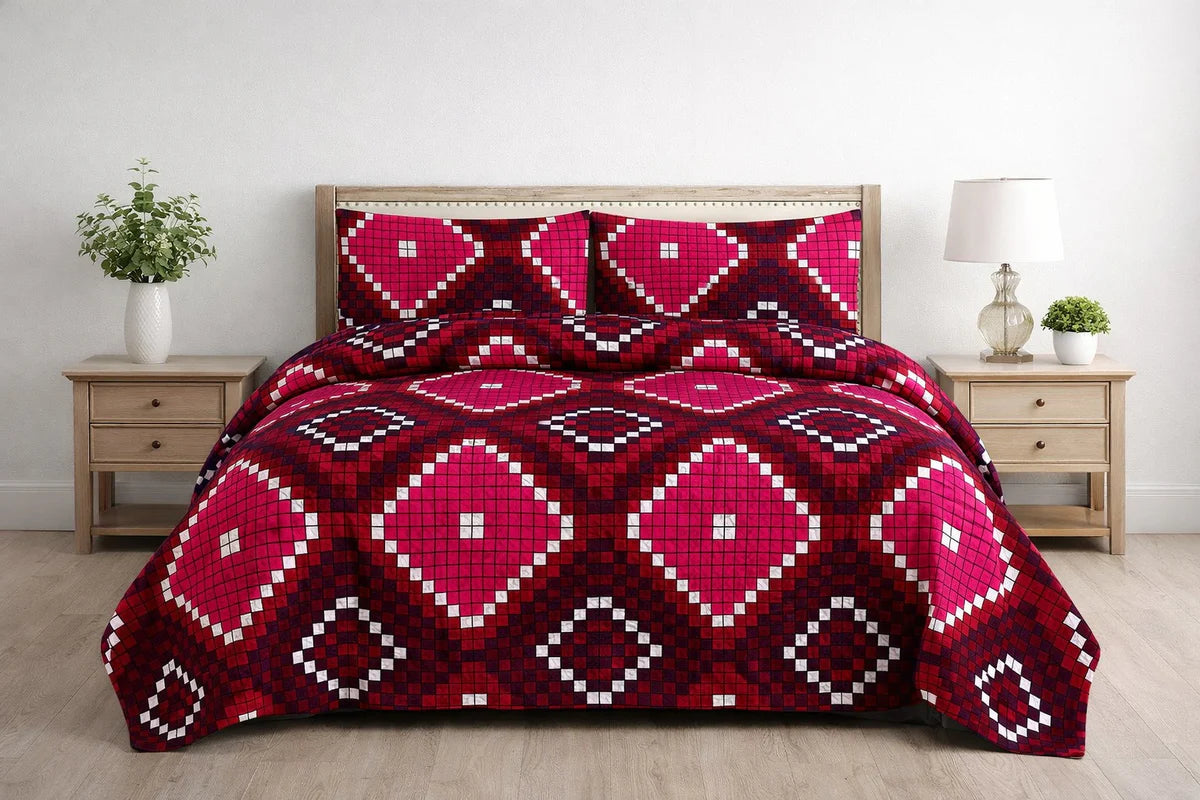 3-Piece Ultrasonic Printed Bedspread Set β Premium Quality
