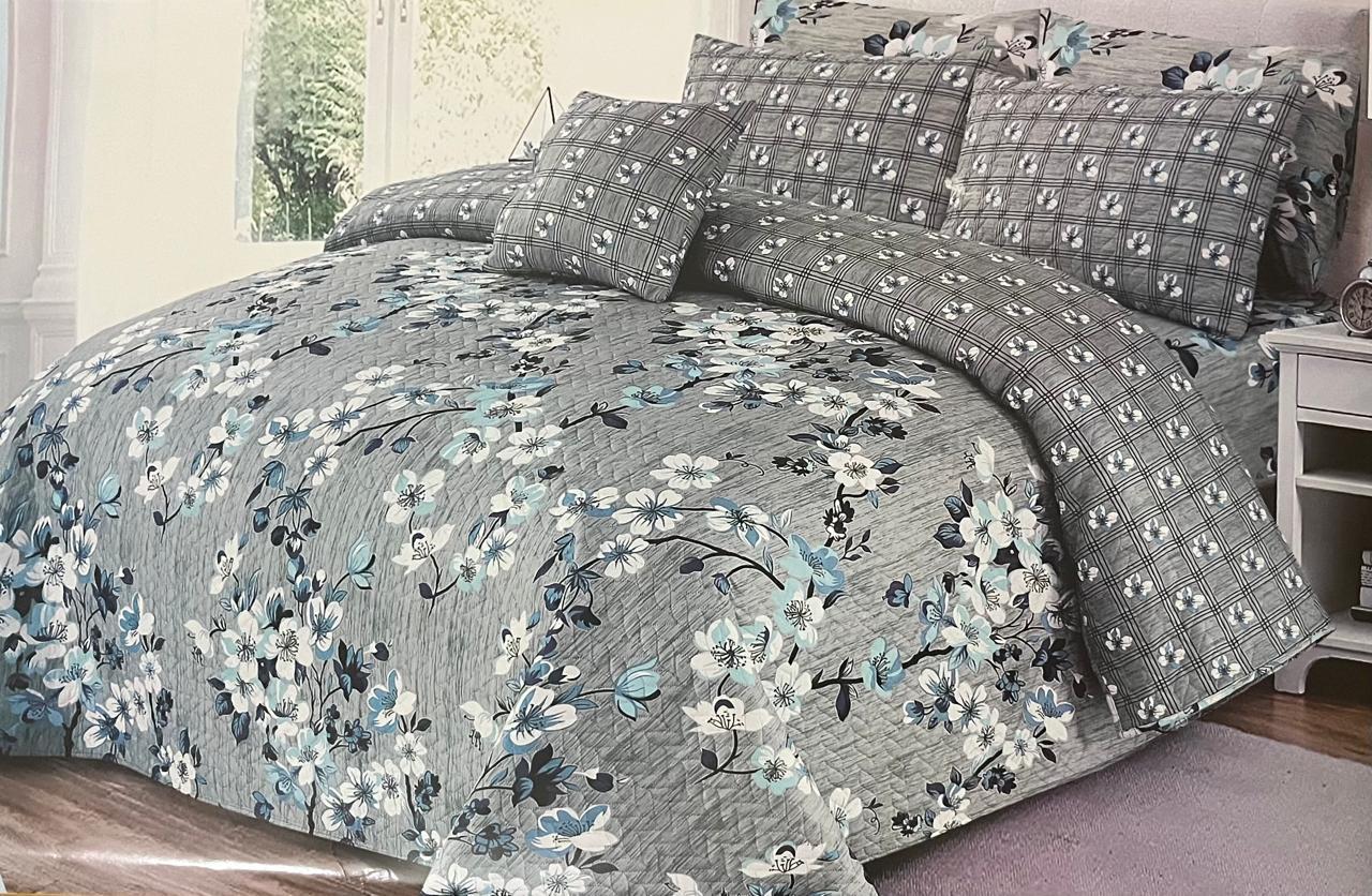 7-Piece Ultrasonic Printed Bedspread Set β Premium Quality
