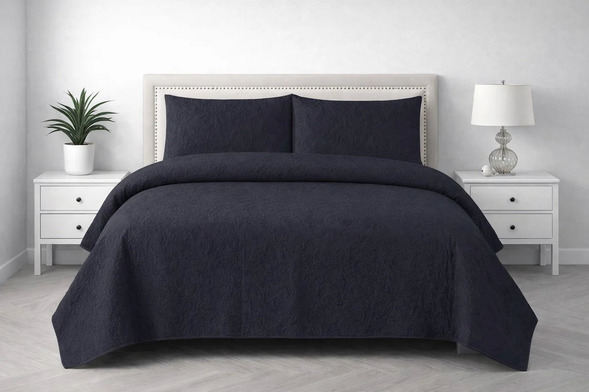 3-Piece Ultrasonic Dyed Bedspread Set β Premium Quality