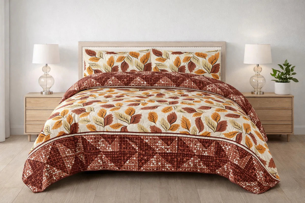 3-Piece Ultrasonic Printed Bedspread Set β Premium Quality