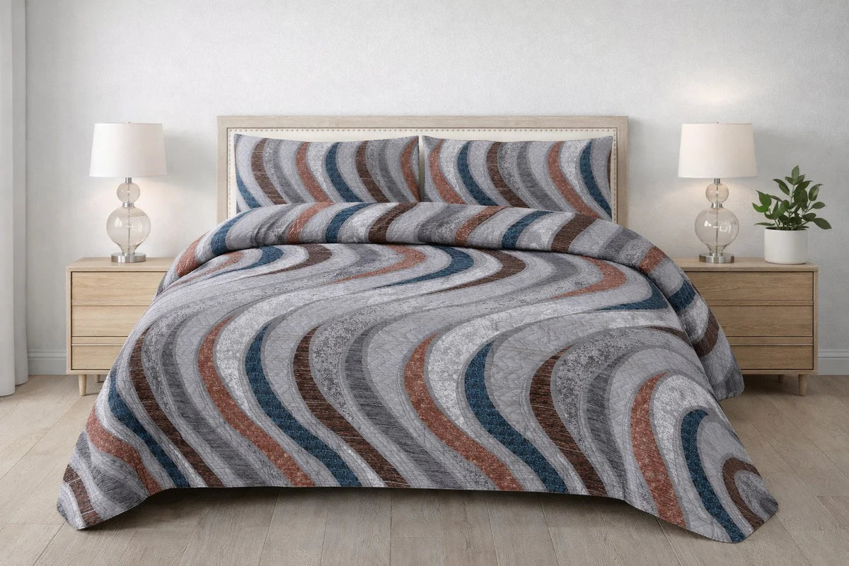 3-Piece Ultrasonic Printed Bedspread Set β Premium Quality