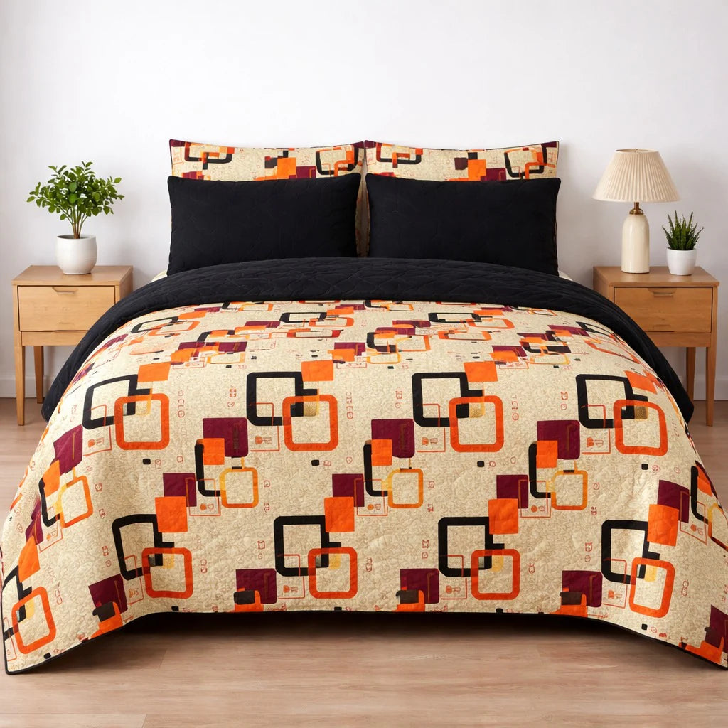 6-Piece Ultrasonic Printed Bedspread Set β Premium Quality