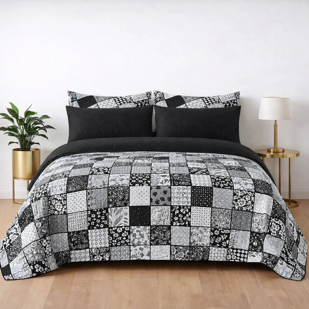 6-Piece Ultrasonic Printed Bedspread Set – Premium Quality