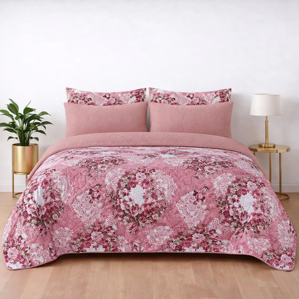 6-Piece Ultrasonic Printed Bedspread Set – Premium Quality