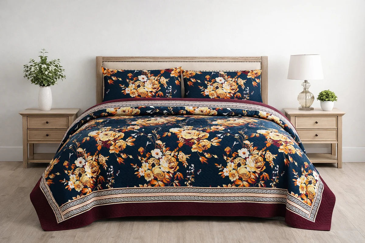 3-Piece Ultrasonic Printed Bedspread Set – Premium Quality