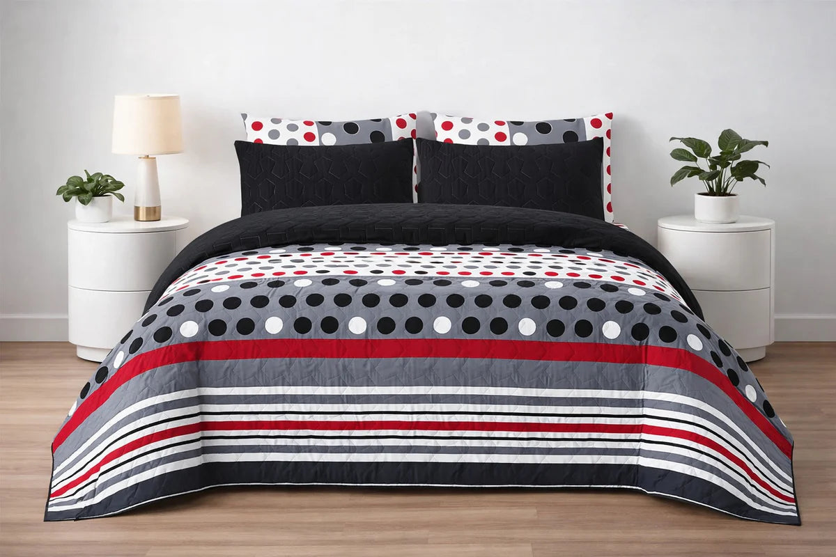 6-Piece Ultrasonic Printed Bedspread Set – Premium Quality
