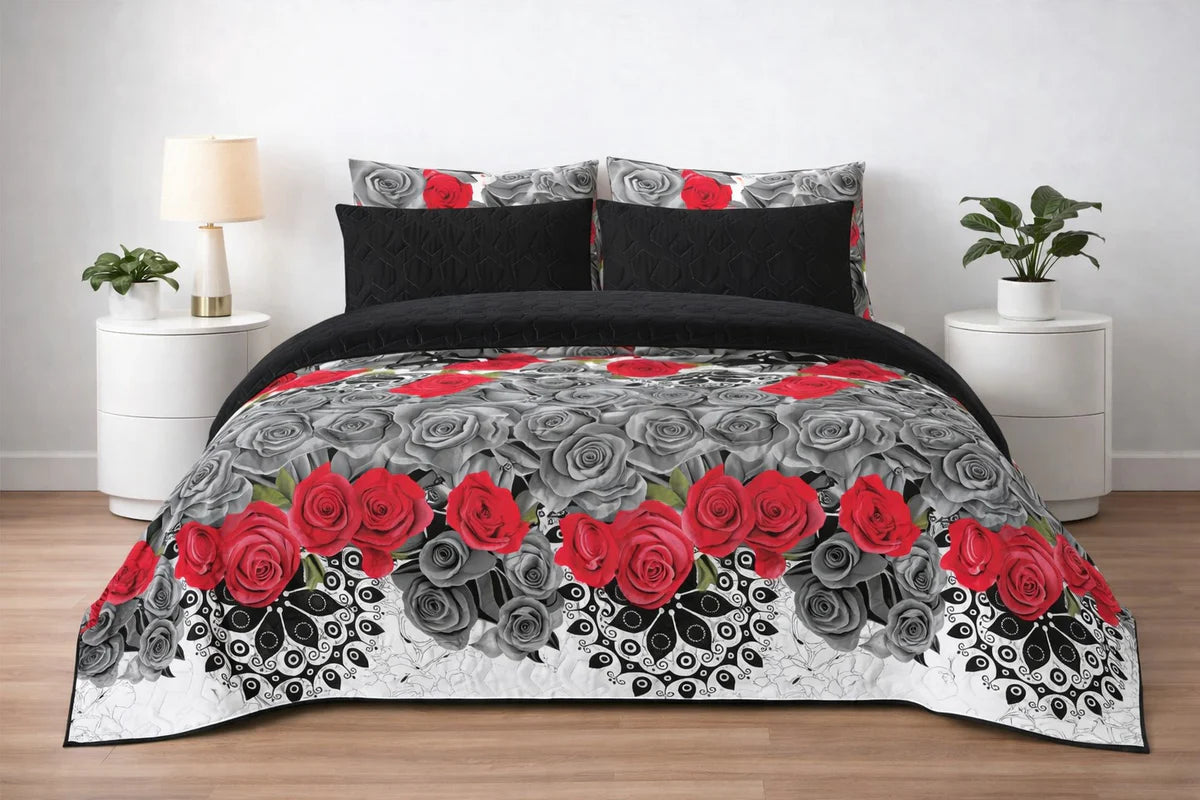 6-Piece Ultrasonic Printed Bedspread Set – Premium Quality