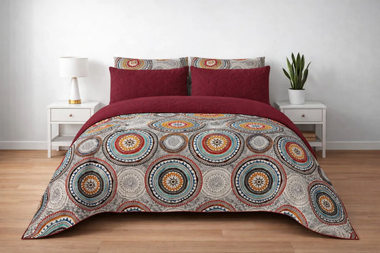 6-Piece Ultrasonic Printed Bedspread Set – Premium Quality