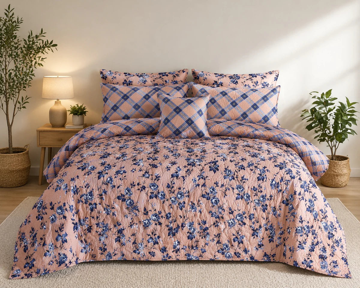 7-Piece Ultrasonic Printed Bedspread Set – Premium Quality