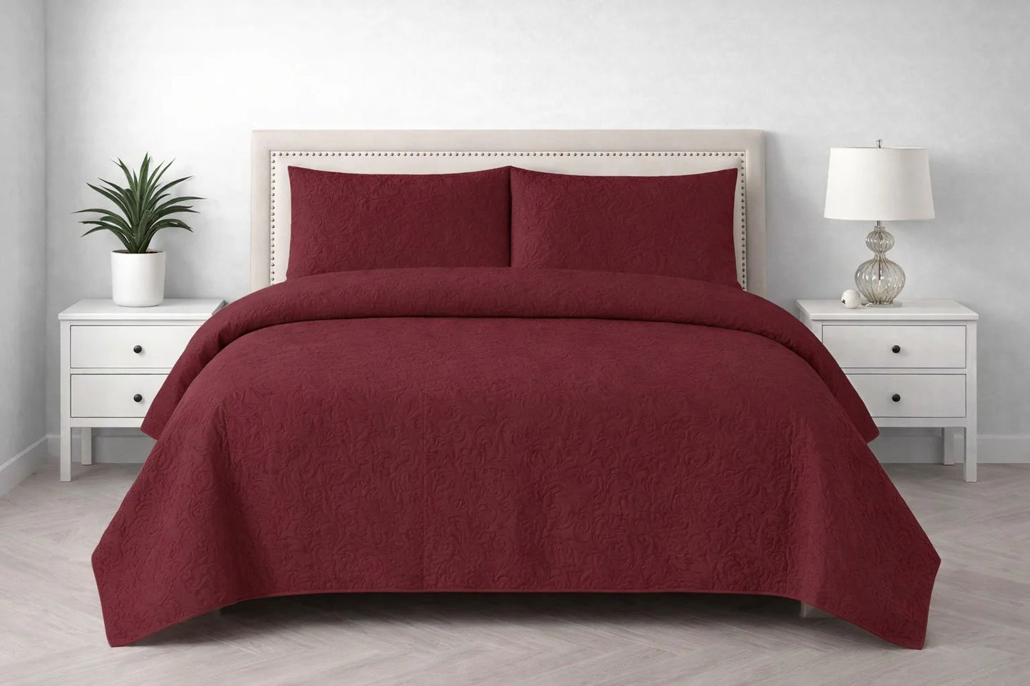 3-Piece Ultrasonic Dyed Bedspread Set – Premium Quality