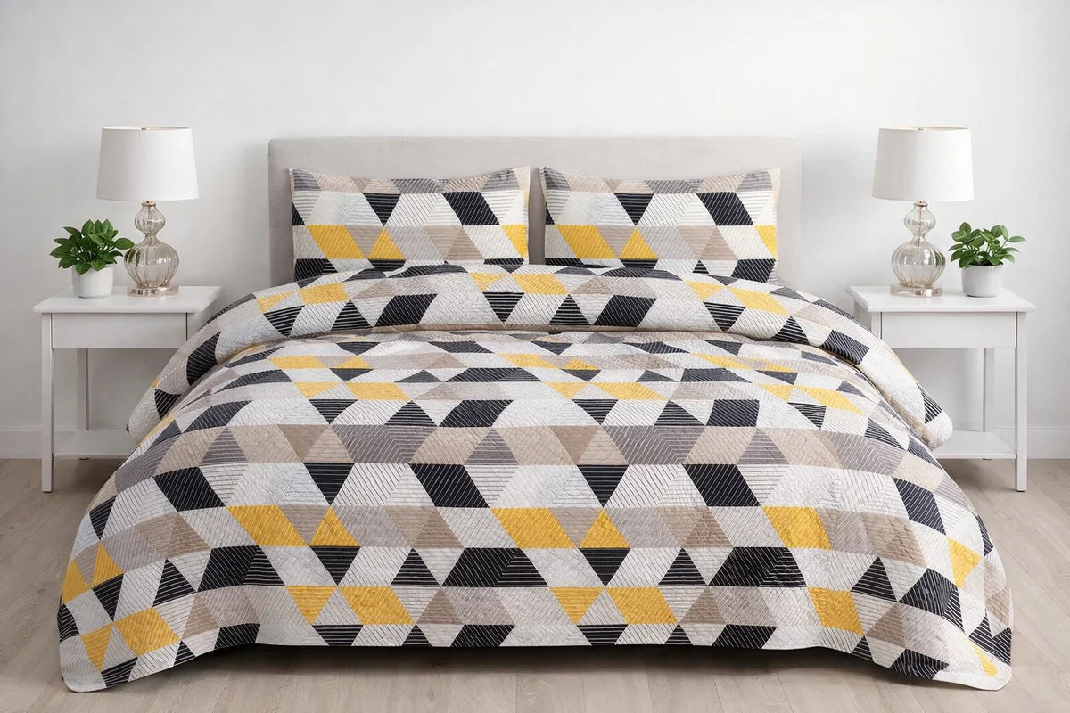 3-Piece Ultrasonic Printed Bedspread Set – Premium Quality