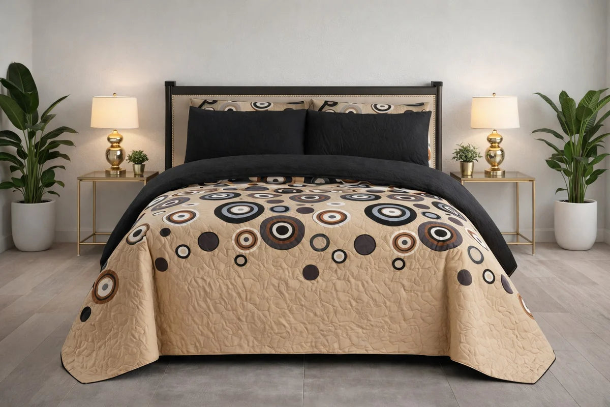 6-Piece Ultrasonic Printed Bedspread Set – Premium Quality